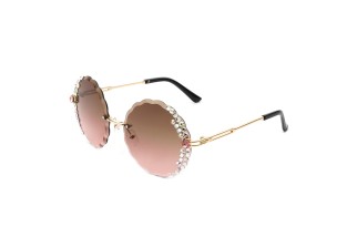 Rimless sunglasses with diamonds