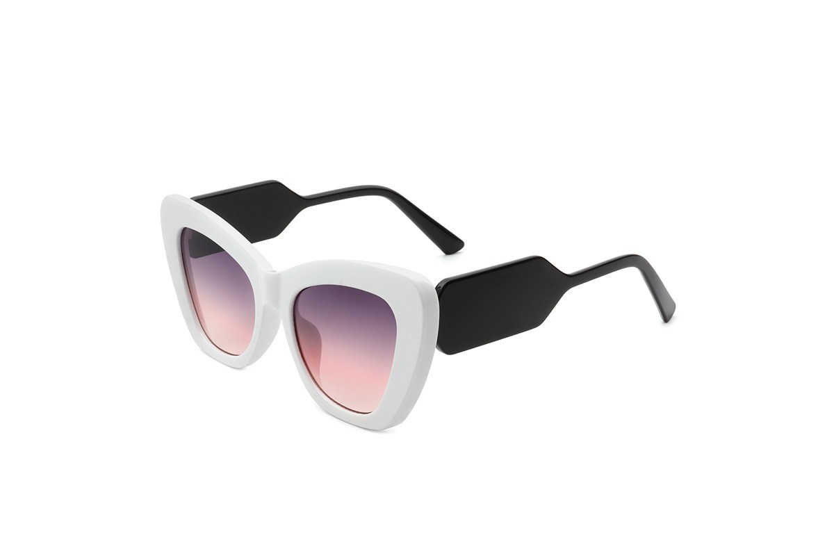 Large frame cat eye PC sunglasses